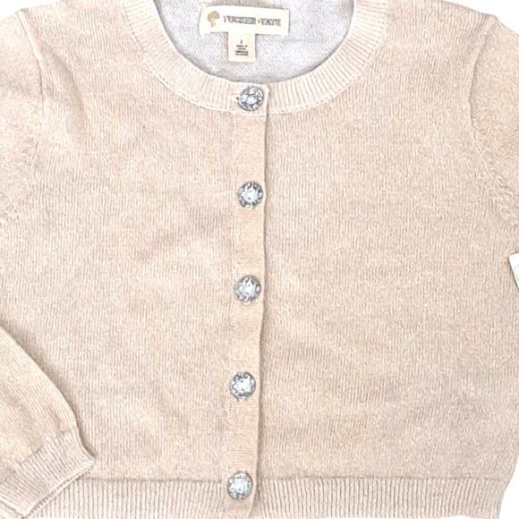 NWT Tucker + Tate Girls Cardigan Sweater Gold Metallic Jewel Glitter Size 2 - Picture 3 of 8